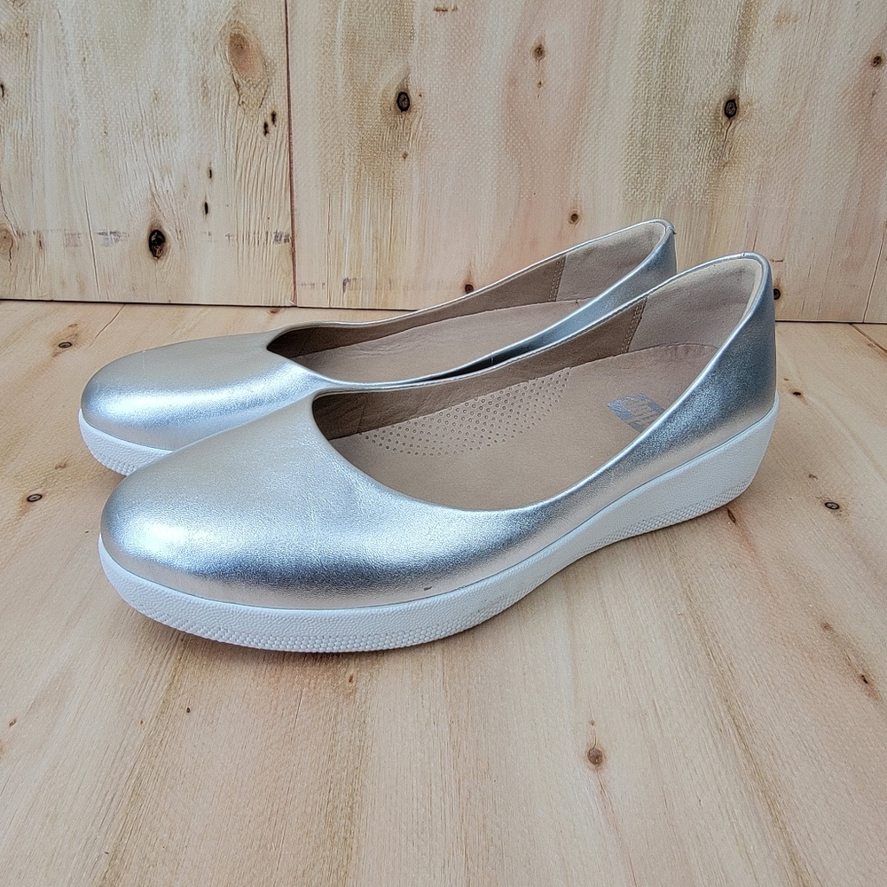 Silver Women's Comfort Wedge Flats - Picture 5 of 9